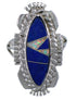 Lapis Opal Southwestern Sterling Silver Ring Size 6-1/4 TX45786
